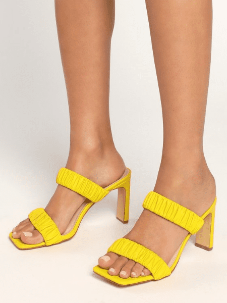 bright color heels to wear with black dress