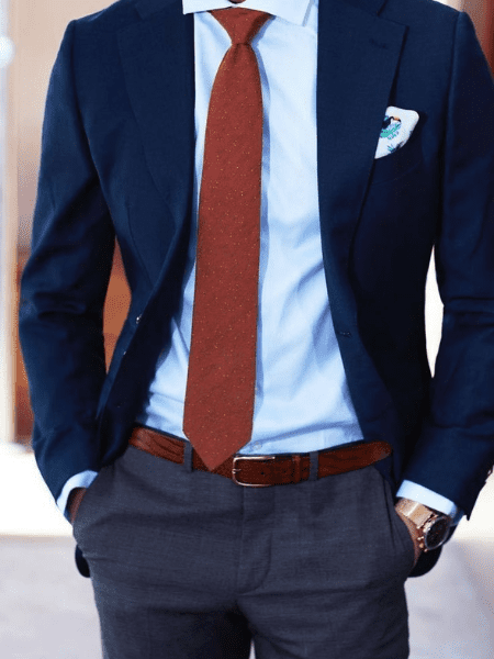 What color tie to wear with a blue shirt and red tie combo