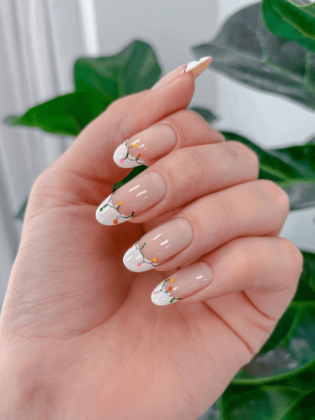 white Christmas nails french