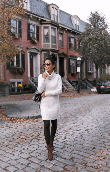 How to wear a sweater dress like a fashionista