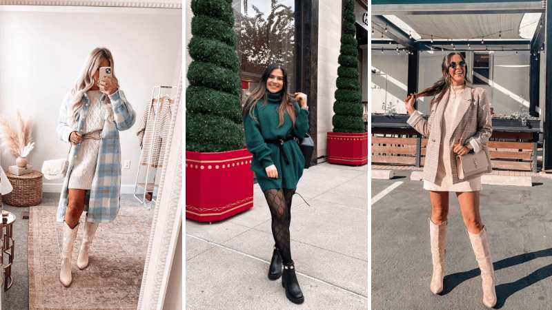 how to style a sweater dress outfits