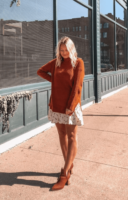 sweater over short dress