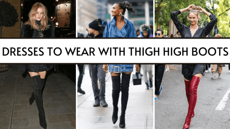 16 gorgeous Dresses to wear with thigh-high boots