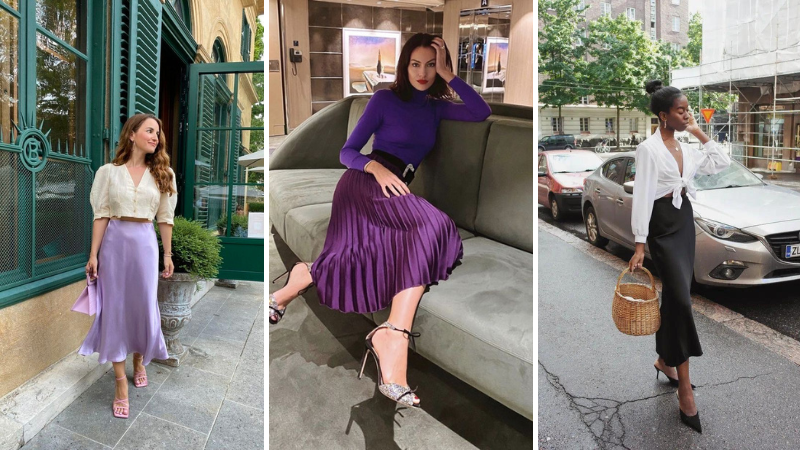 what to wear with a midi skirt outfits