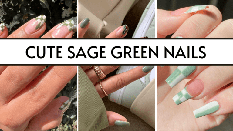 cute sage green nails