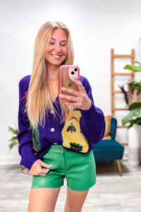 Mardi Gras Trio Denim Skirt