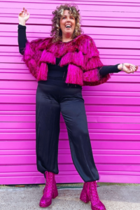 Fringe Mardi Gras Boot Top