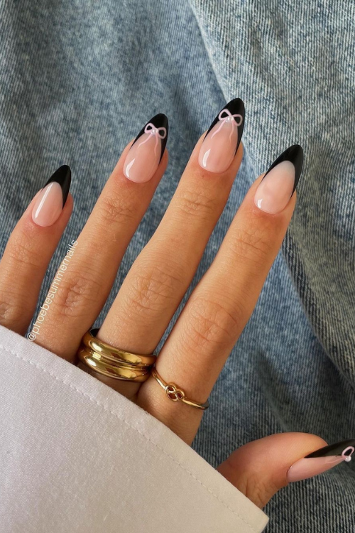 28 Black French Tip Nails That’ll Have You Booking a Nail Appointment ASAP 28 Black French Tip Nails That’ll Have You Booking a Nail Appointment ASAP