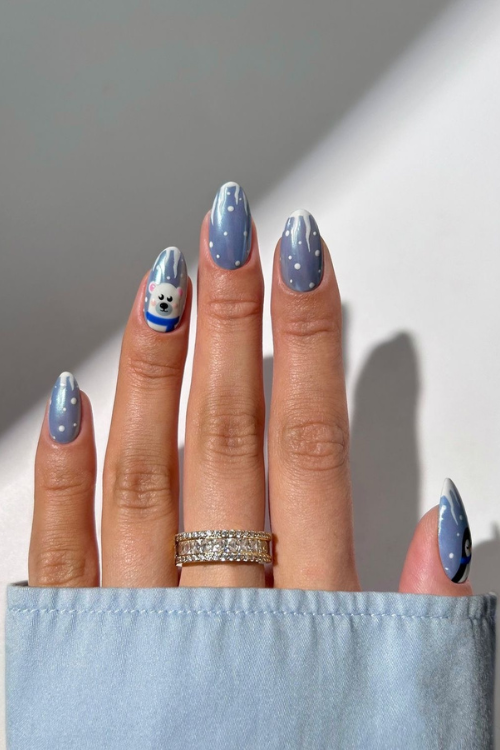 These 24 Frosty Blue Christmas Nails Are So Pretty It Hurts