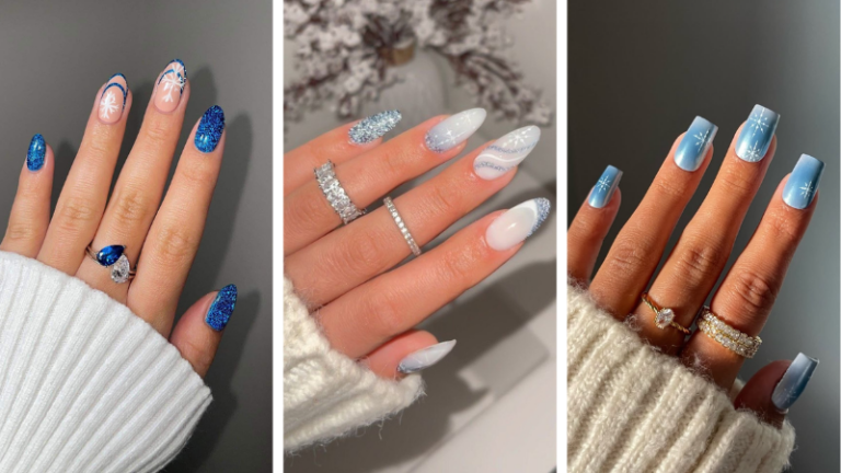 These 24 Frosty Blue Christmas Nails Are So Pretty It Hurts
