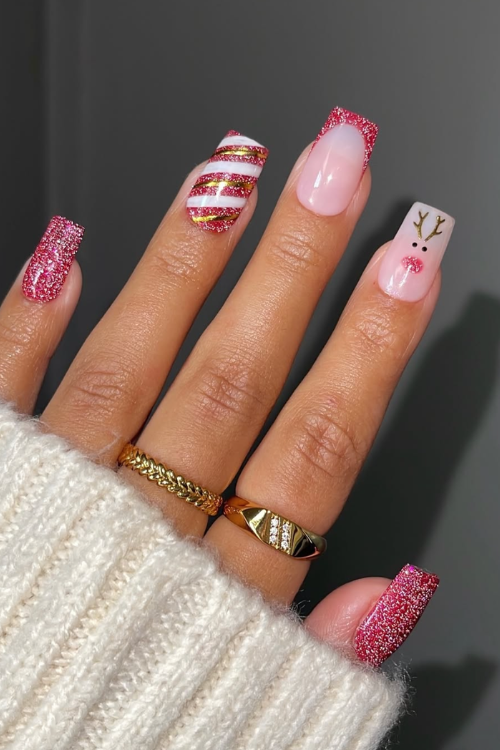 Santa Called—He Wants These 22 Pink Christmas Nails on the Nice List Santa Called—He Wants These 22 Pink Christmas Nails on the Nice List