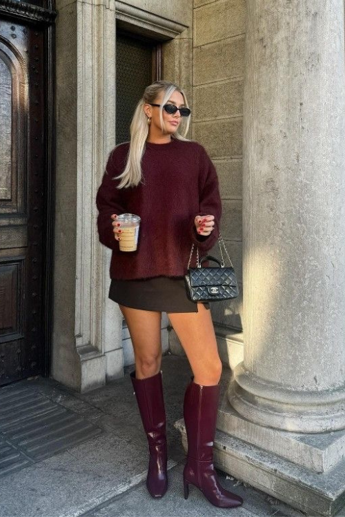 10 Burgundy Boots Outfits That Are Trendier Than Black Right Now 10 Burgundy Boots Outfits That Are Trendier Than Black Right Now