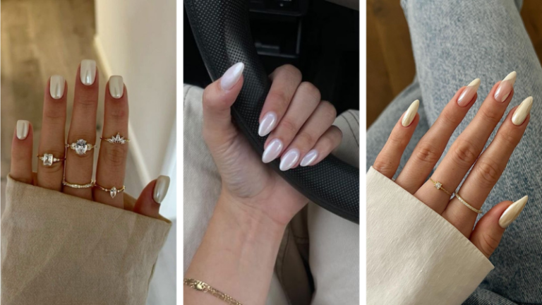 white chrome nails