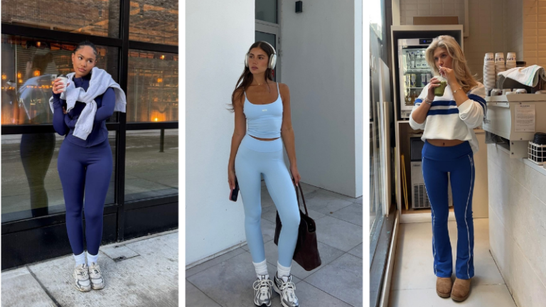 blue leggings outfits