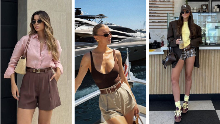 brown shorts outfits