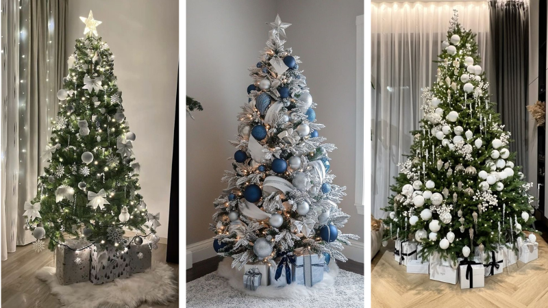 white Christmas Trees