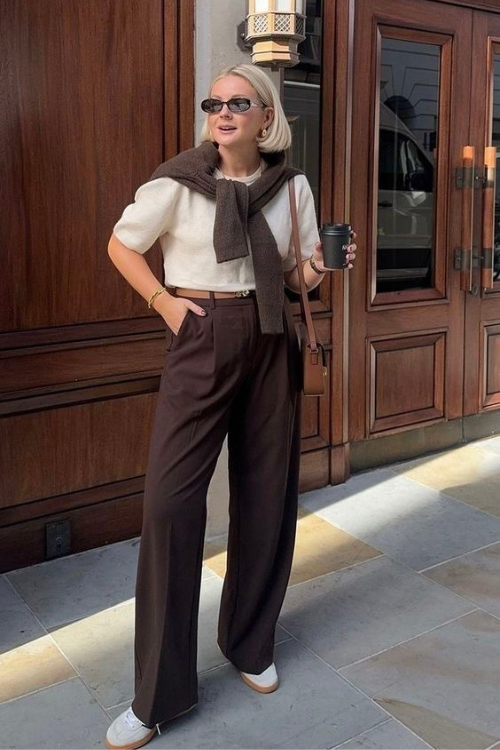 20 Classy Brown Pants Outfits Perfect for Work, Coffee Dates, and Everyday Chic 20 Classy Brown Pants Outfits Perfect for Work, Coffee Dates, and Everyday Chic