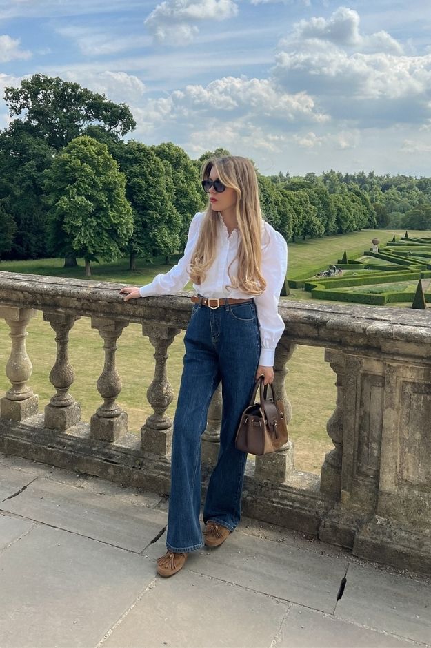 17-White Button-Up with Belt and Jeans 17-White Button-Up with Belt and Jeans