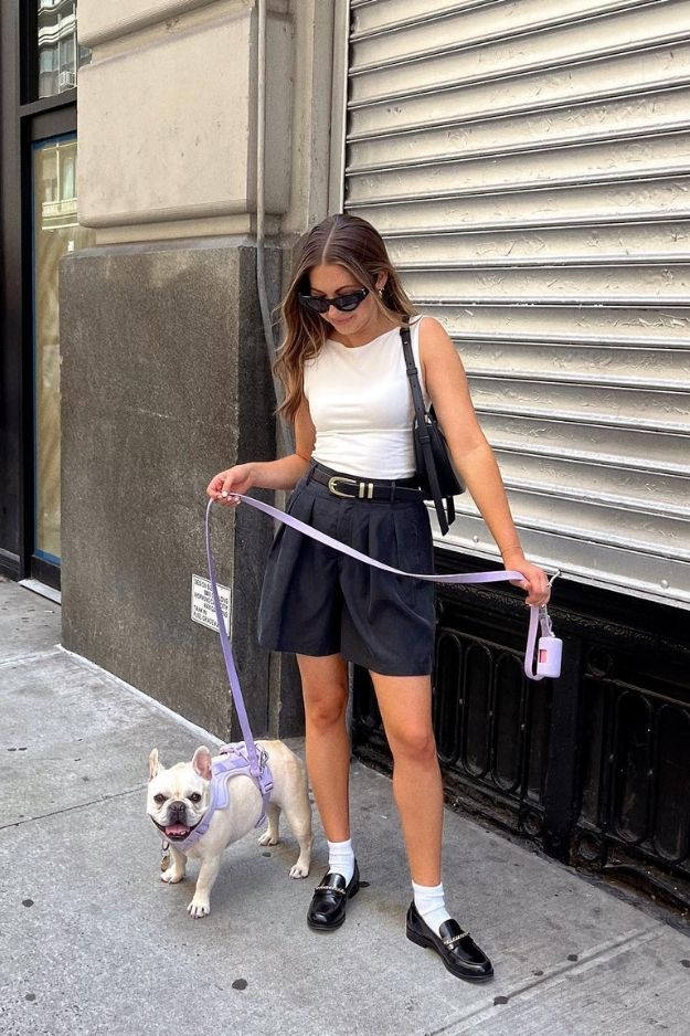 19-Tank Top, Tailored Shorts, & Black Loafers 19-Tank Top, Tailored Shorts, & Black Loafers