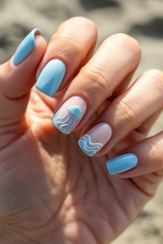 21 Blue Summer Nails That Are Way Prettier Than Your Usual Go-To Colors 21 Blue Summer Nails That Are Way Prettier Than Your Usual Go-To Colors