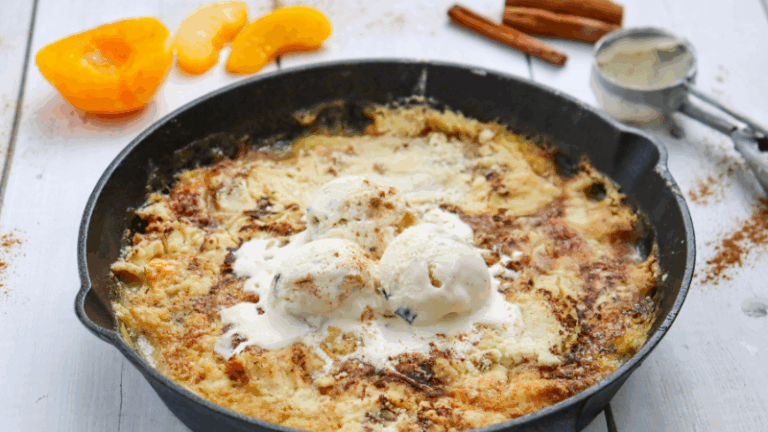 Skillet Peach Dump Cake That’s Buttery, Golden, and Ridiculously Easy to Make