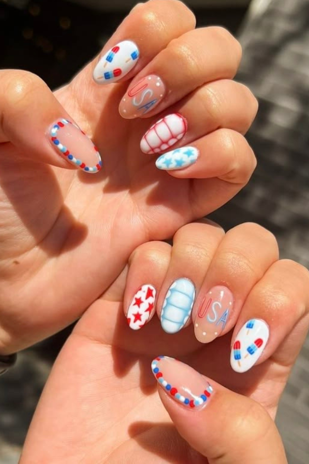 27 Cute 4th of July Nail ideas That Were Basically Made for Fireworks Photos 27 Cute 4th of July Nail ideas That Were Basically Made for Fireworks Photos