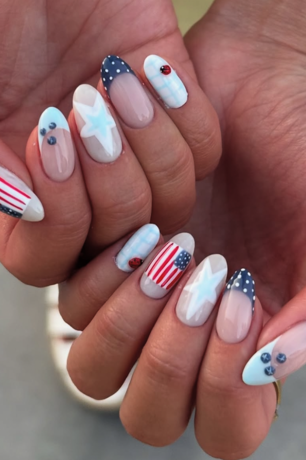 27 Cute 4th of July Nail ideas That Were Basically Made for Fireworks Photos 27 Cute 4th of July Nail ideas That Were Basically Made for Fireworks Photos