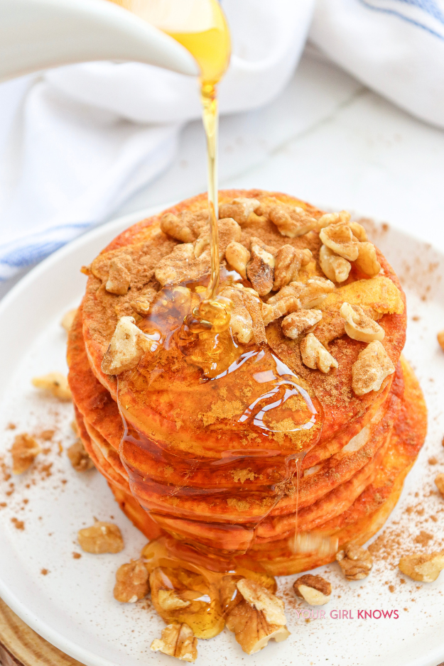 Pumpkin Pancakes With Thick Fluffy Stacks and Maple Syrup Running Everywhere Pumpkin Pancakes With Thick Fluffy Stacks and Maple Syrup Running Everywhere
