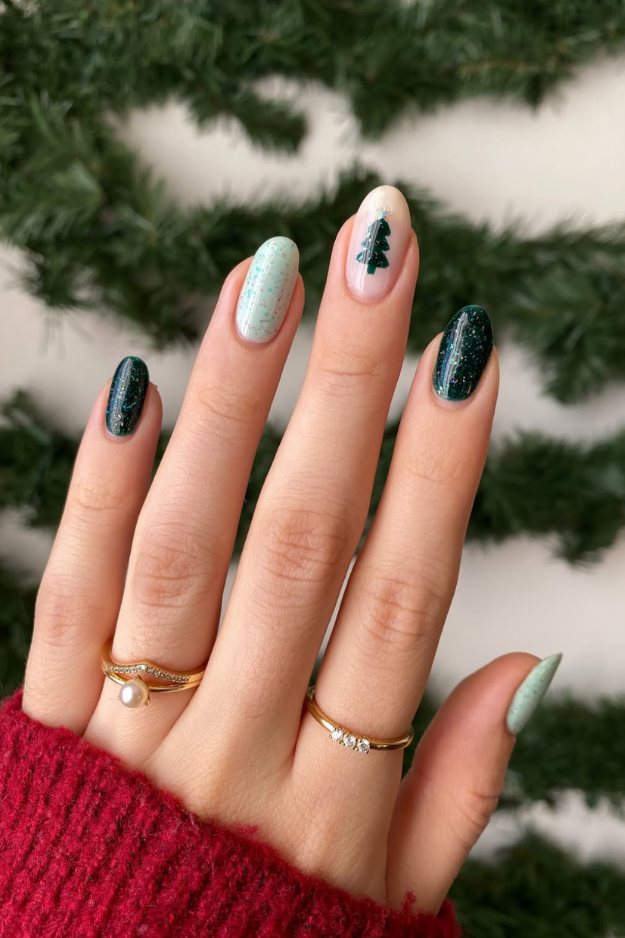 19 Green Christmas Nails to Save Before Your December Appointment 19 Green Christmas Nails to Save Before Your December Appointment