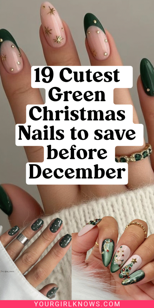 19 Green Christmas Nails to Save Before Your December Appointment 19 Green Christmas Nails to Save Before Your December Appointment